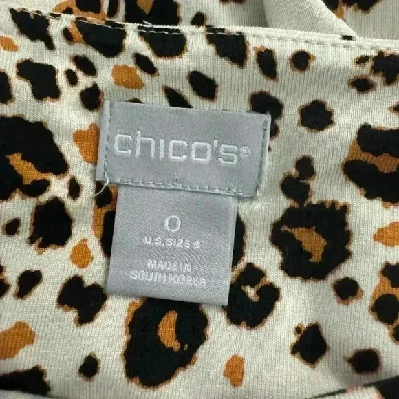 Chicos Women’s 0 US Small Long Sleeve Tunic Cheetah Animal Print Blouse Top - Picture 10 of 12